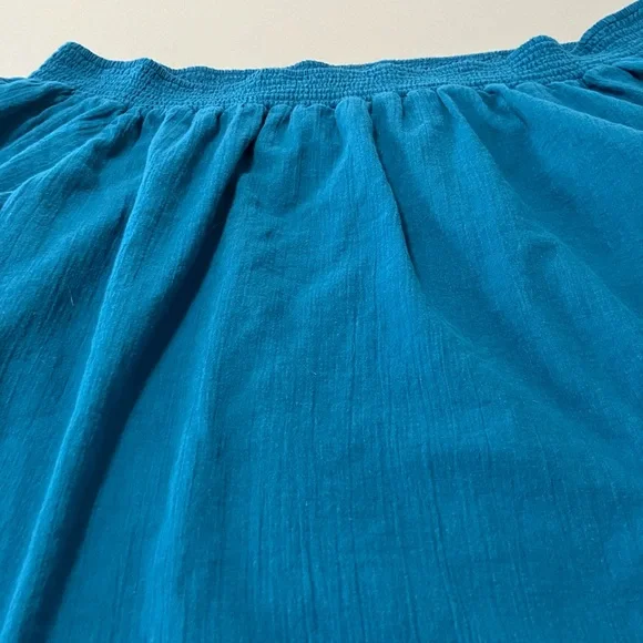 Lane Bryant Teal 22/24 Women’s Boho Off Shoulder Peasant Top Eyelet Flowy - Picture 9 of 13